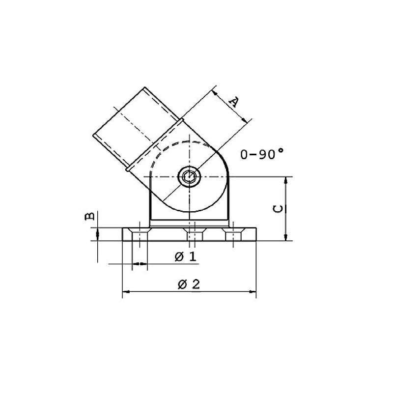 Cosch Edelstahl Joint with Flange 0° - 90° Joint Piece