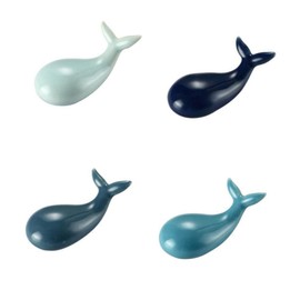 Mikinona 2pcs Unique Chopstick Pillow Ceramic Whale Shape Chopsticks Rest Stand Holder for Forks Spoons