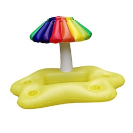 Kisangel 1Pc Inflatable Floating Drink Holder Pool Cooler Rainbow for Pool Parties Hot Tubs and Beach Fun Multi Functional Beverage and Snack Tray Easy to Inflate