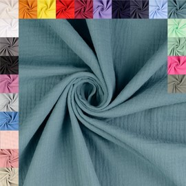 fingsi 5030 Muslin Cotton Fabric Sold by the Metre Coupon (Turquoise, 0.5 m) + 23 Other Colours