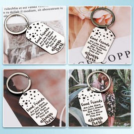 PLwelth Best Friends Keychain for Women Men Good Friends are Like Stars Keychain Friendship Gift Cute Long Distance BFF Dog Tag Kids Adult Funny True Friends Leaving Apart Gift for Birthday Christmas