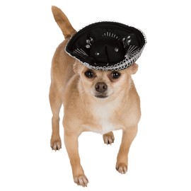 Rubie's Pet Sombrero, Medium to Large, Black and Silver
