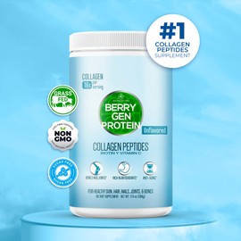 Berry Gen Unflavored Collagen Protein Powder with Biotin & Vitamin C – Powerful Bone & Joint Support, Anti-Aging Formula for Radiant Skin, Hair & Nails, Antioxidant-Rich Wellness Boost – 500g (3)