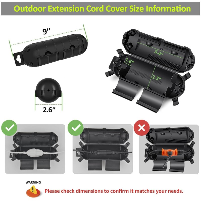 NineLeaf IP54 1PK Extra Large Outdoor Box w/ 7 Cable
