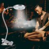 ANGGREK LED Lamp Clip On Desk Light 2.5X Times Magnifier