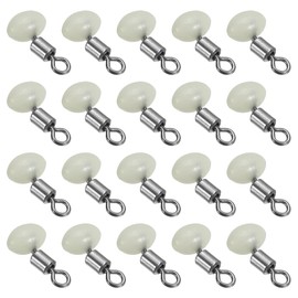 PATIKIL 0.5"x0.3" Cross-Line Fishing Swivels & Bead, 20Pcs Glow in The Dark T Shape Pulley Slide Rig Rolling Swivels Fishing Hooks Connector Terminal Tackle, Grey