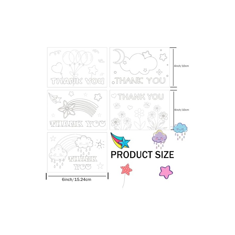 Pop Resin 15 Pack Kids Thank You Cards Fill in