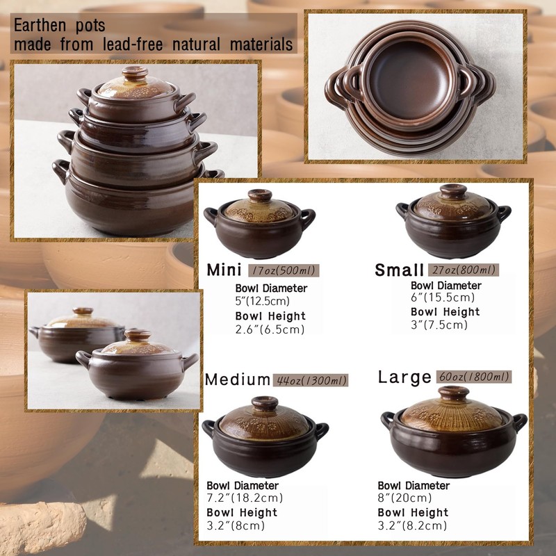 BALWOO Korean Pot [Buncheong] MUD GLAZE Earthenware Ttukbaegi, Natural Ceramic