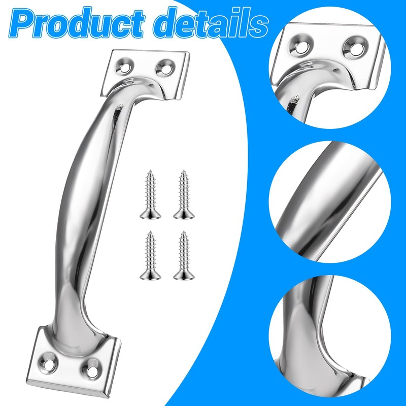 KALIONE 5.9" Garage Door Handle Gate Handle Door, Stainless Steel