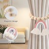 IETWATE 2PCS Curtain Tie Backs, Rainbow Tassel Pendant Magnetic Tie