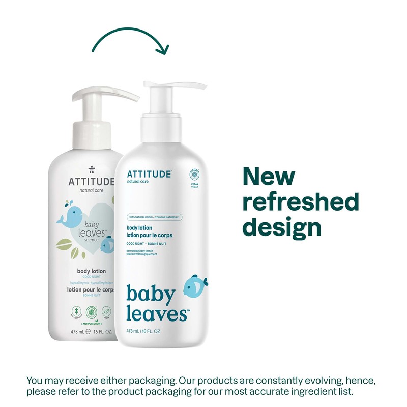 ATTITUDE Baby Lotion, EWG Verified Moisturizer, Dermatologically Tested Moisturizing Cream,