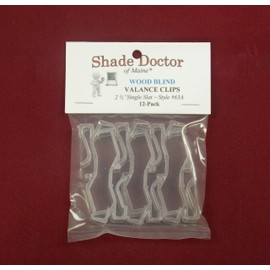 12 pack of 2 1/2" Single Slat VALANCE RETAINER CLIPS for 2" FAUX WOOD Mini BLIND