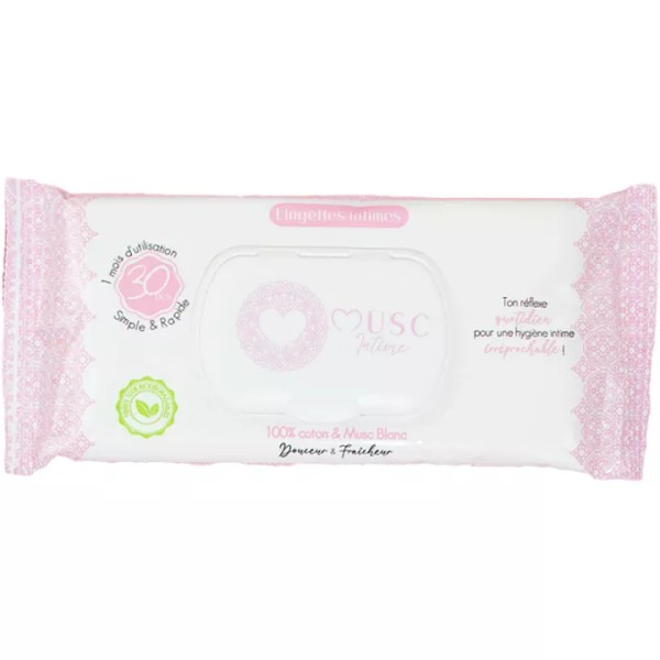 Musc Intime Intimate Wipes x 30, White Musk "The Irresistible"