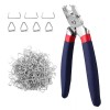 WORKPRO Bent Hog Ring Pliers with 500 Pcs 3/4" Hog