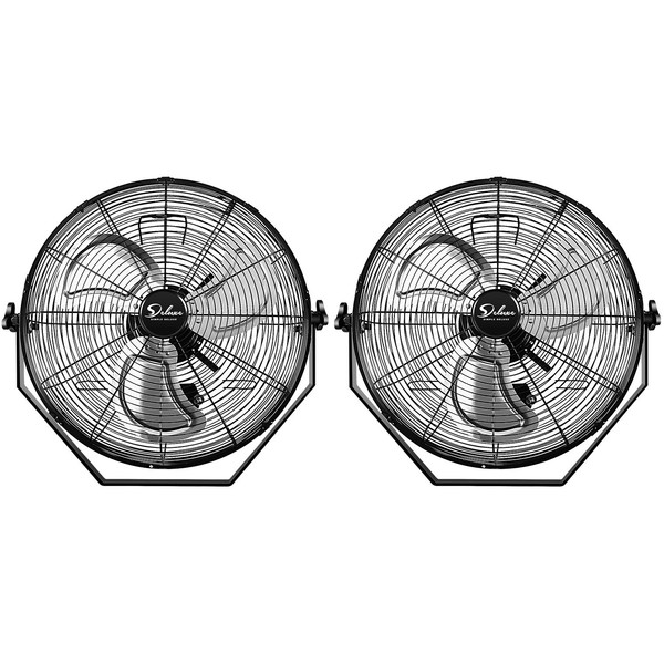 Simple Deluxe 18 Inch Industrial Wall Mount, 3 Speed Commercial Ventilation Metal Fan for Warehouse, Greenhouse, Workshop, Patio, Factory and Basement - High Velocity, Black