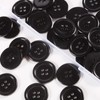 60 botones negros – 1 pulgada de resina de plástico