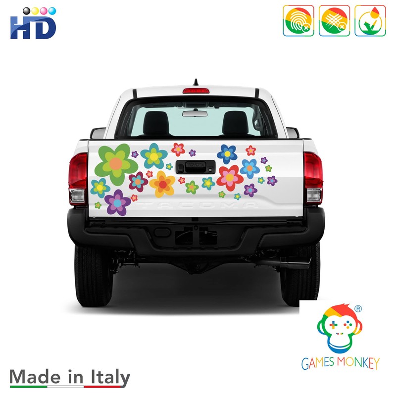 GamesMonkey Autoaufkleber Blumen G?nseblmchen Prilblumen Tuning - 27/54/108 Stck -