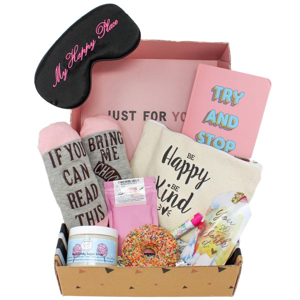 Milky Chic Special Women's Happy Birthday Gift Box Basket for Mom, Wife, Sister, Best Friend, Pack of 8 Fun Unique Gifts For Her, Women Holiday Christmas Gift Ideas