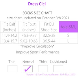 Dress Cici Graduated Compression Socks Improve Circulation for Sports, Running, And Nursing (2 Pairs: Pink), Asia Size L