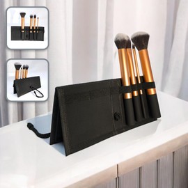 com-four® 5-Piece Cosmetic Brush Set with Protective Bag for On the Go