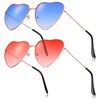 BBTO 2pcs Heart Shape Glasses Hippie Sunglasses Retro 70s Glasses