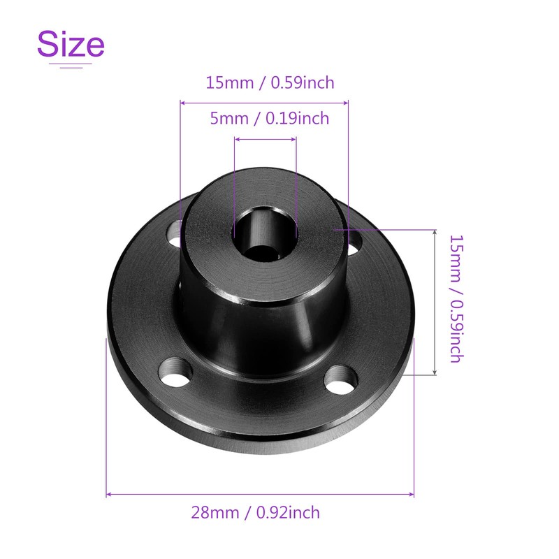 DMiotech 5mm Inner Diameter H15xD15 Flange Coupling Connector Rigid Guide