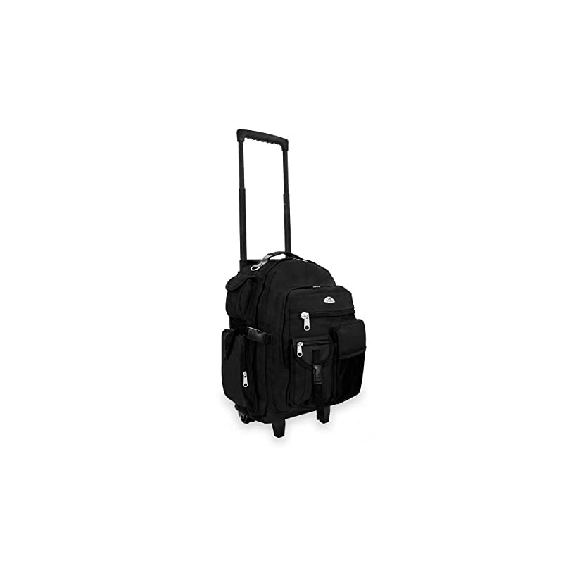 Everest Deluxe Wheeled Backpack, Black, One Size