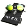 zeroUV Small Retro-Vintage Style Lennon Inspired Round Metal Circle Sunglasses