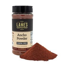 Lane's Ancho Chile Powder, 7.3 oz - All Natural Ground Ancho Chili Powder, Sweet & Smoky Flavor, Medium Heat, Made from Dried Poblano Peppers, Ideal for Mexican Dishes, Gluten Free Spice, Made in USA