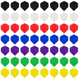 QKURT Dart Flight, 7 Color 56 PCS Standard Shape Dart Flight Thick Dart Flight Set for Dart Game, PET Dart Flight for Soft Tip Steel Tip