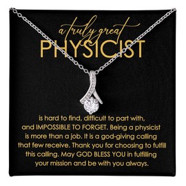 Physicist Necklace Message Card Box Alluring Standard - Hard To Find Difficult To - Appreciation Scientist Mathematician Researcher