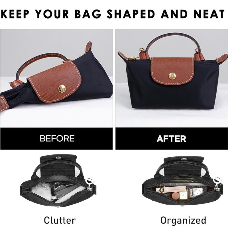 Purse Organizer insert for le pliage Mini,Small tote Bag Organizer