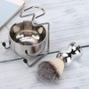 Cocoarm Stainless Steel Shaving Brush, Beard Brush Holder Stand, Soap