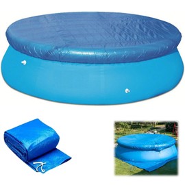 6FT Pool Cover, Round Swimming Pool Cover for Inflatable Frame Pools Hot Tub Spa Trampolines Covers, Waterproof and Dust Cover Above Ground Pools Lid, Paddling Pools Covers (Blue, 183cm)