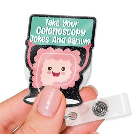 XQLZY Funny Take Your Colonoscopy Black Glitter Badge Reel Holder, Gift for Gastroenterology Graduates, Christmas Birthday Gift for Gastroenterologist Nurse Gastroenteroscopy Teacher