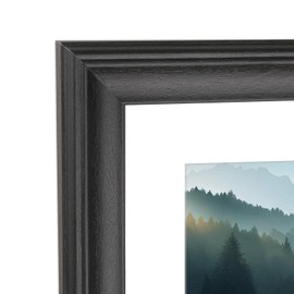 Mxtallup 22x26 Picture Frame Black Solid Wood Poster Frame 18X22 with White Mat & Hanging Hardware Fits 22x26 or 18x22 photo frame (T23B2226W1822)