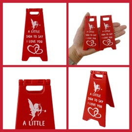 A Little Sign to Say I Love You,Mini Sign Valentine's Decoration Anniversary Present,Funny Love Gift,Romantic Desk Decor for Girlfriend, Wife, Fiancee,Boyfriend,Husband,Wedding Gift