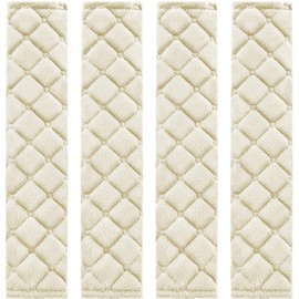 4 Pack Car Seat Belt Pads Seatbelt Protector Soft Comfort Seat Belt Shoulder Strap Covers Harness Pads Helps Protect Your Neck and Shoulder (Beige white)