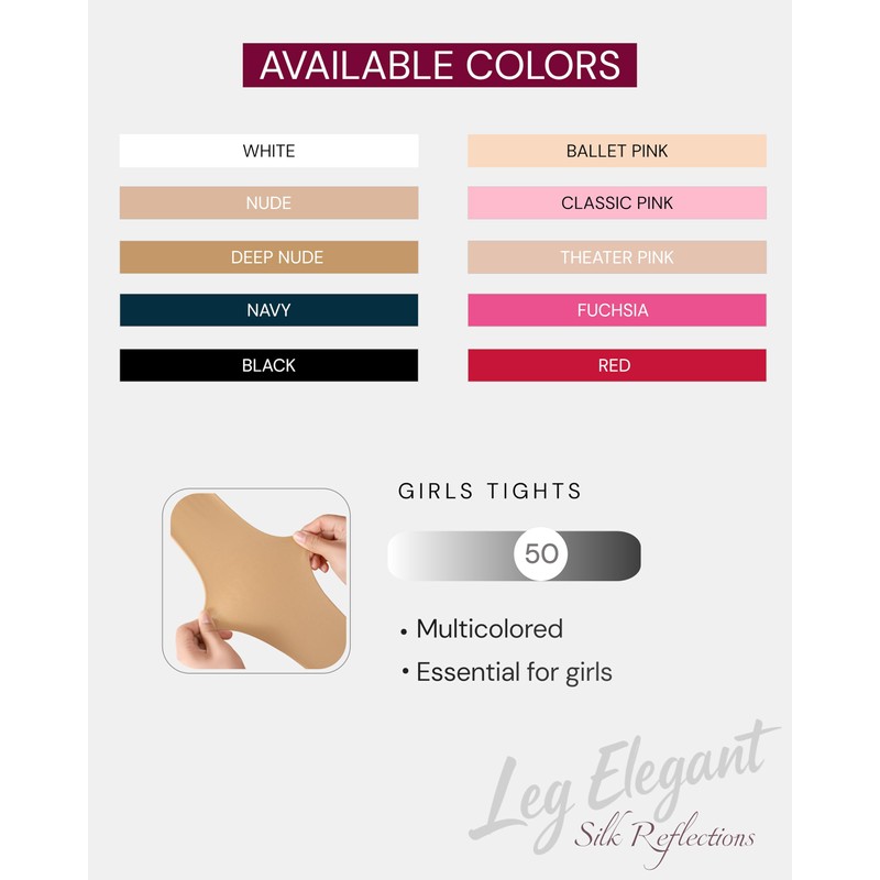 leg elegant 2 Pairs Ballet Tights for School Girls Toddler