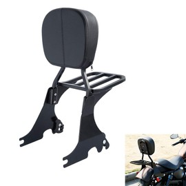 XFMT Black Sissy Bar Backrest Luggage Rack For Harley Sportster XL883 XL1200 2004-2017