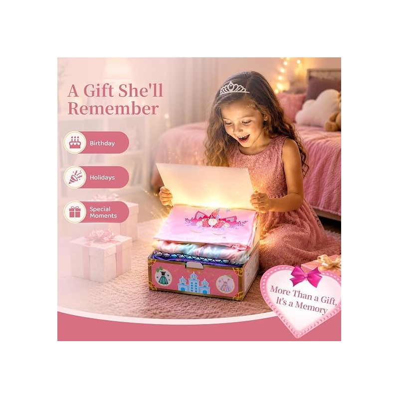 Meland Princess Dress Up Trunk for Girls 3-8, Toys Gift