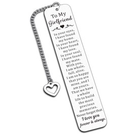 Girlfriend Bookmarks Valentines Gifts for Girlfriend Cute Sentimental Gifts for Girlfriend To My Girlfriend Romantic Gift for Girlfriend 1 Year Anniversary Birthday Gifts for Girlfriend from Boyfriend