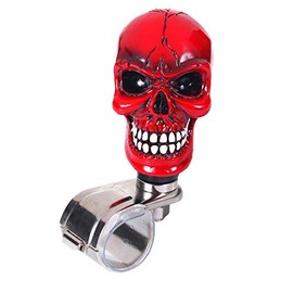 Bashineng Car Spinner Skull Power Handle Suicide Control Knob Fit Most Steering Wheel (Red)