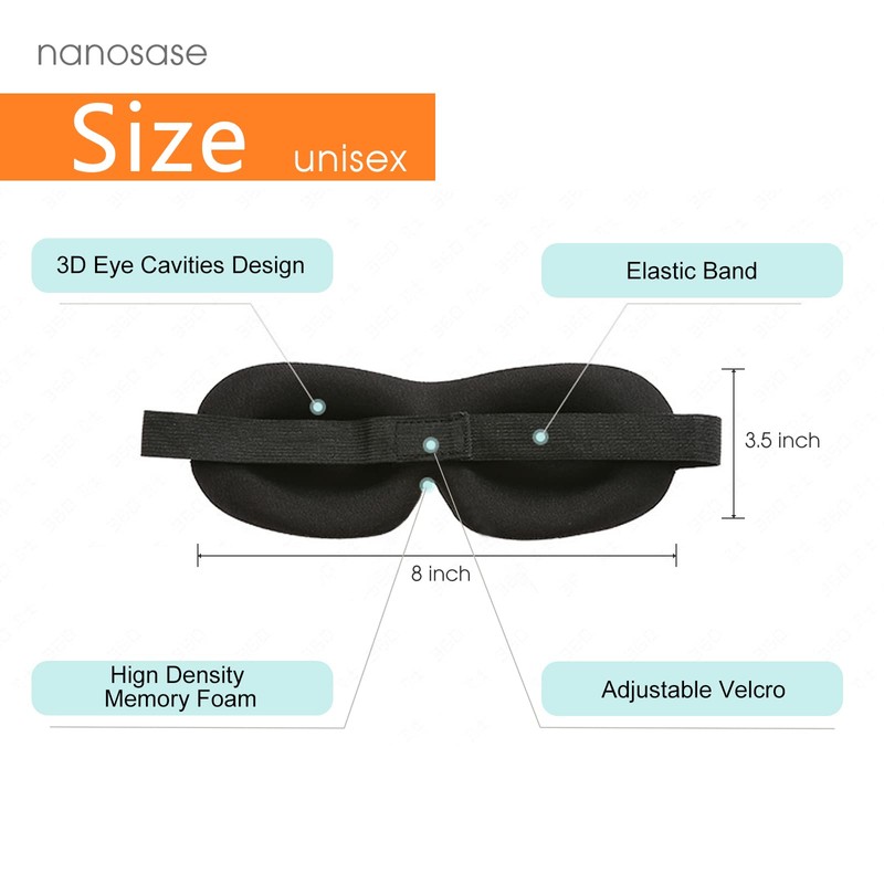 nanosase Blindfold 3D Sleep Mask, HD Memory Foam Sleeping Eye