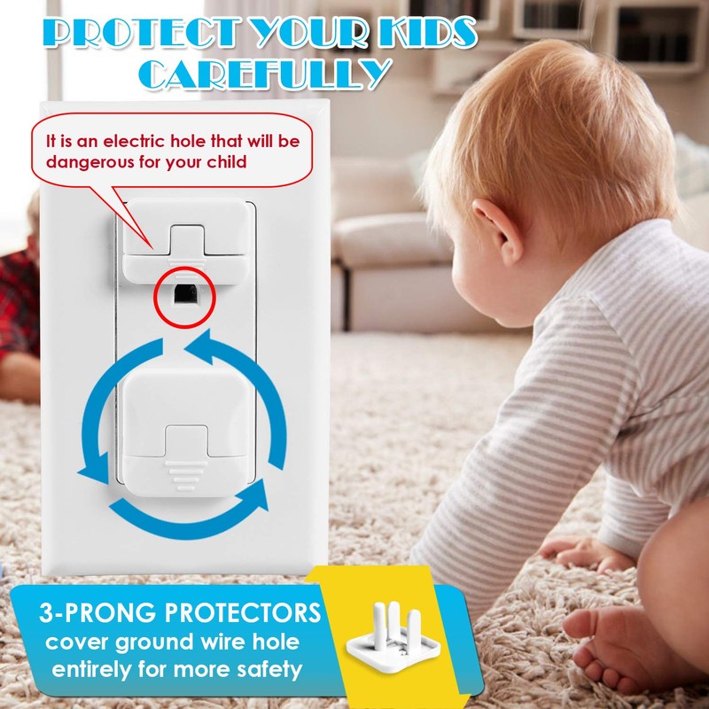 Outlet Covers Babepai 38-Pack White Child Proof Electrical Protector Safety