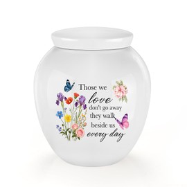 Dletay Small Urns for Human Ashes Keepsake Burial Mini Cremation Urn for Ashes Flower Memorials Decorative Caskets for Female Male