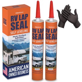 Berkland [2 Pack] RV Roof Sealant - Self-Leveling, Waterproof, UV-Resistant, Ideal for Roof Repair, Lap Sealing, and Caulking - Perfect for EPDM, TPO, PVC, Metal - 10.3 Oz White