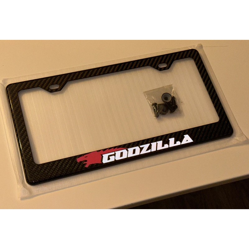 Godzilla GTR (Reflective) Godzilla GT-R 100% Carbon Fiber License Plate