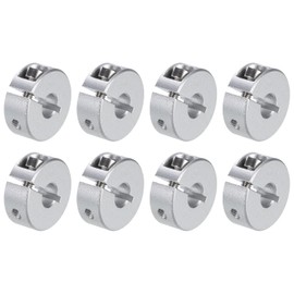 uxcell 8pcs Single Split Clamp-On Shaft Collar 6mm Bore One-Piece Clamping Collar, 20mm OD, 8mm Thickness, Aluminum Alloy Set Screw Split Collar Clamp