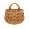 OSALADI Wall-Mounted Kitchen Basket Small Brown Imitation Woven Plastic Container